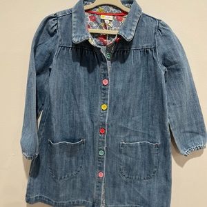 Mini Boden fun chambray dress with colorful buttons